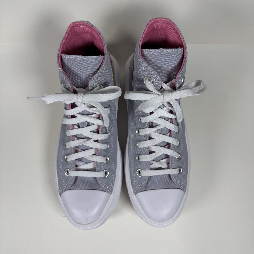 Converse Chuck Taylor All Star Move Platform High Top Gray Pink Shoes Size 6